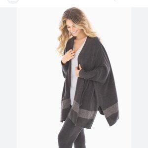 Barefoot Dreams Cliffside Wrap Cardigan CozyChic Lite Carbon Pewter One Size